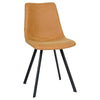 Markley Leather Dining Chair With Black/Gold Metal Legs (Open Box)