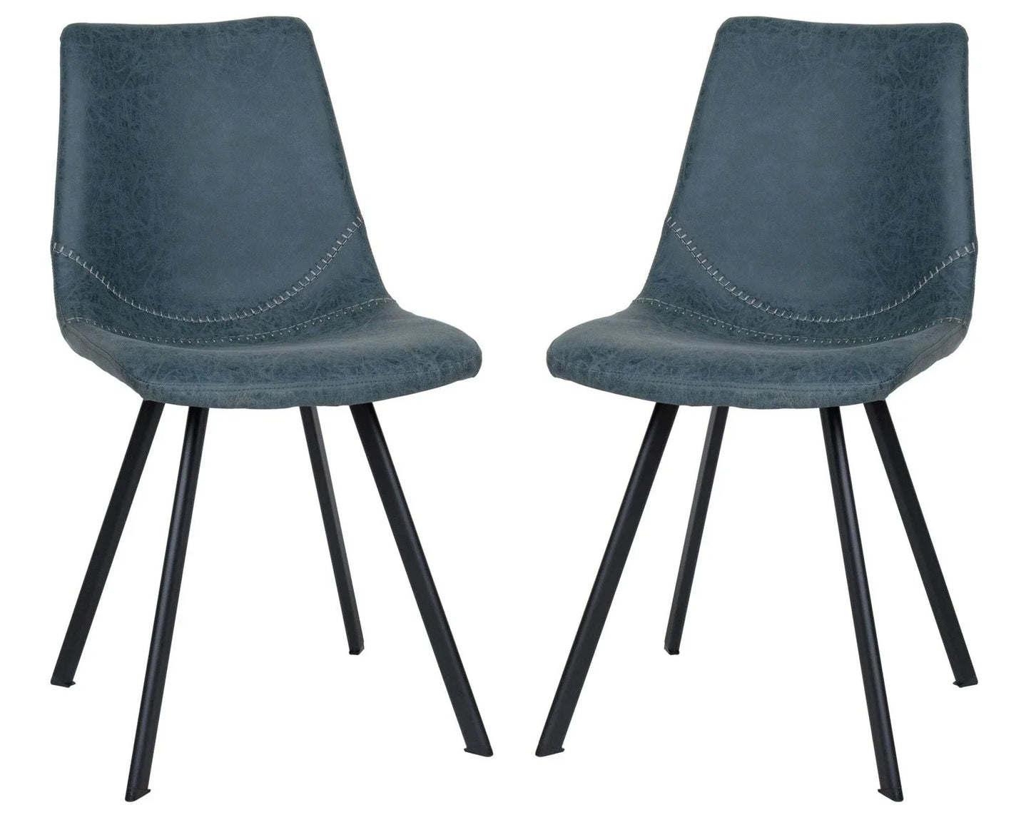 Markley Modern Leather Dining Chair With Metal Legs Set of 2 - Elax Furniture