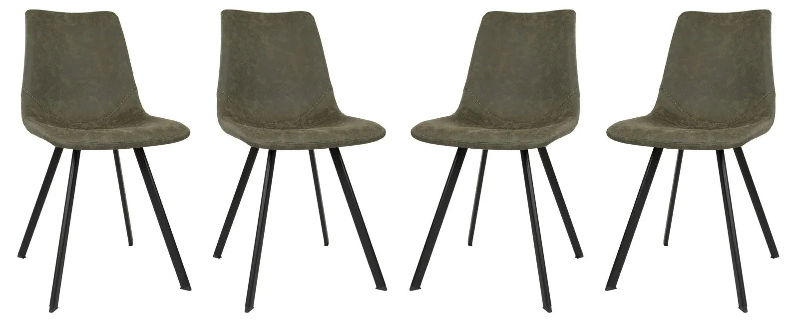 Markley Modern Leather Dining Chair With Metal Legs Set of 4 - Elax Furniture