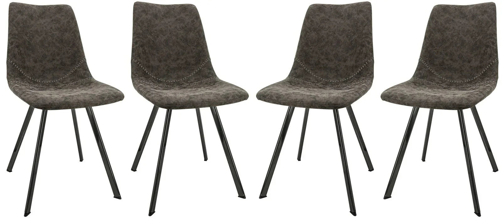 Markley Modern Leather Dining Chair With Metal Legs Set of 4 - Elax Furniture