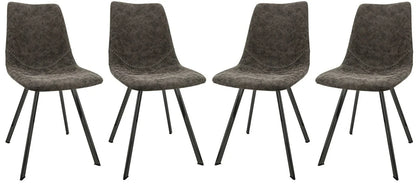 Markley Modern Leather Dining Chair With Metal Legs Set of 4 - Elax Furniture