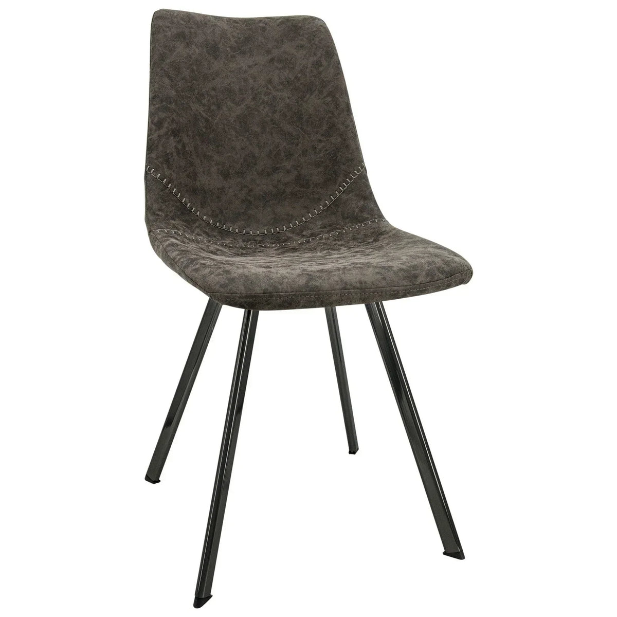 Markley Leather Dining Chair With Black/Gold Metal Legs (Open Box) - Elax Furniture