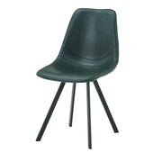 Markley Leather Dining Chair With Black/Gold Metal Legs