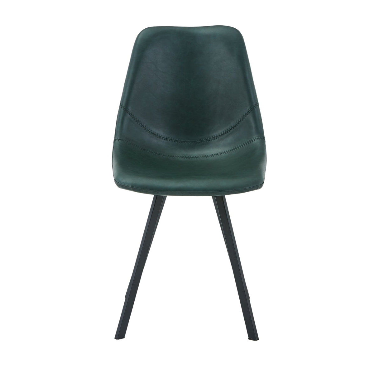 Markley Leather Dining Chair With Black/Gold Metal Legs
