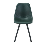 Markley Leather Dining Chair With Black/Gold Metal Legs