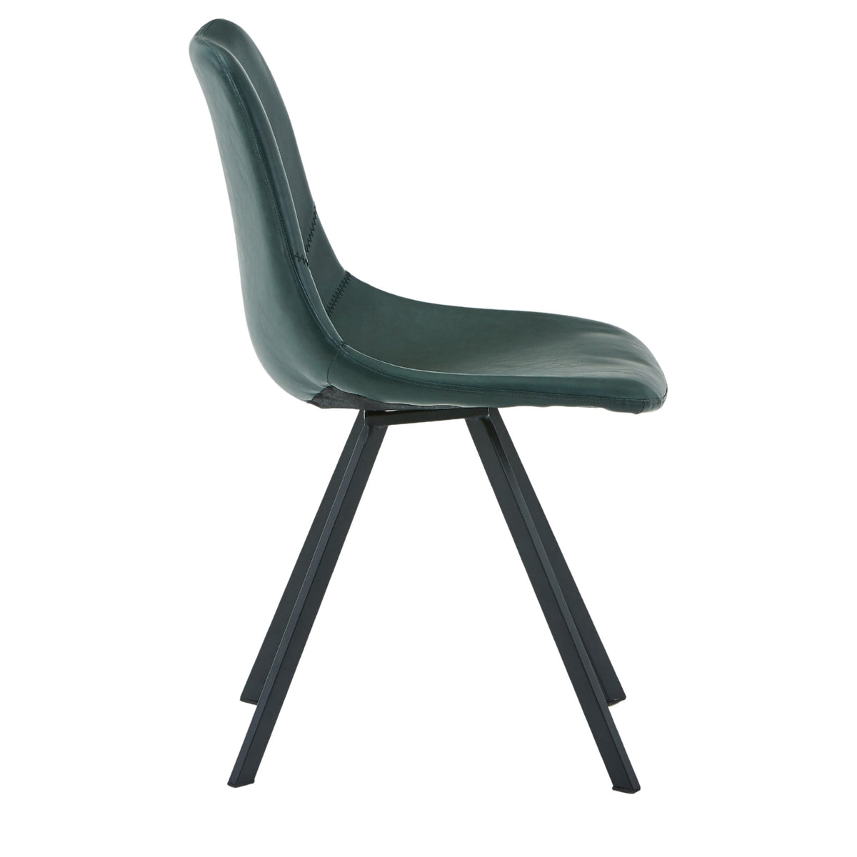 Markley Leather Dining Chair With Black/Gold Metal Legs