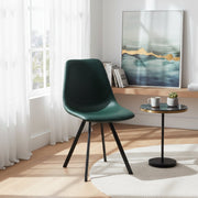 Markley Leather Dining Chair With Black/Gold Metal Legs