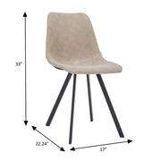 Markley Leather Dining Chair With Black/Gold Metal Legs (Open Box) - Elax Furniture