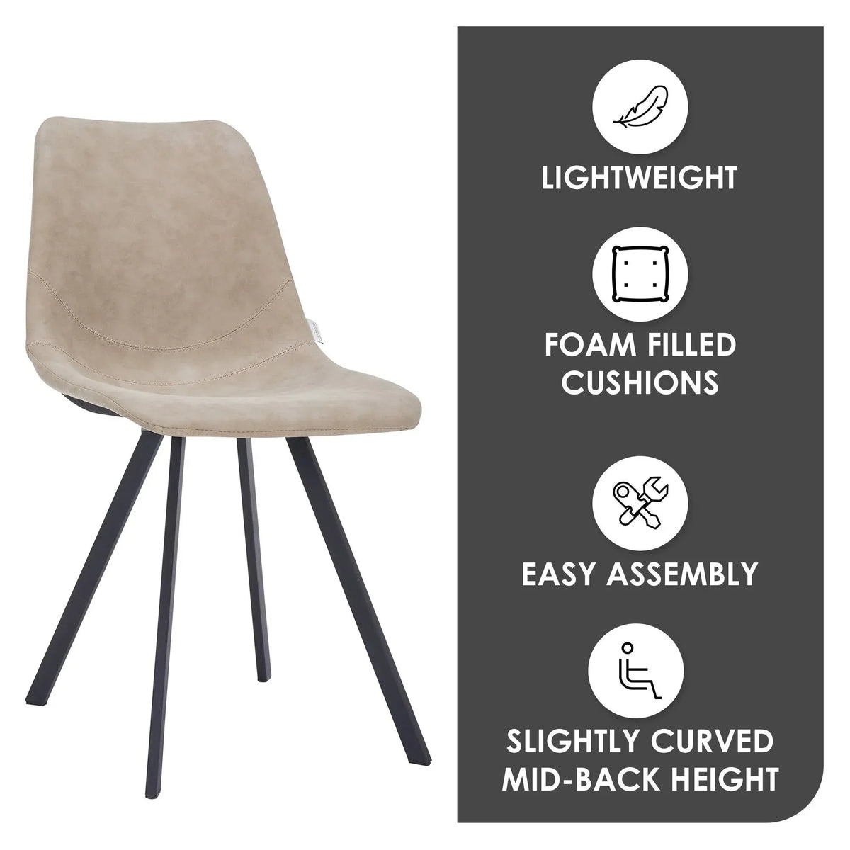 Markley Leather Dining Chair With Black/Gold Metal Legs (Open Box) - Elax Furniture