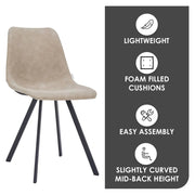 Markley Leather Dining Chair With Black/Gold Metal Legs (Open Box) - Elax Furniture