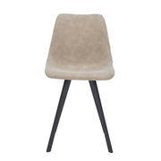 Markley Leather Dining Chair With Black/Gold Metal Legs (Open Box) - Elax Furniture