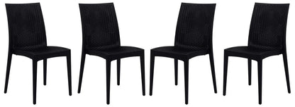 Mace Patio Outdoor Dining Chair with Weave Design in Polypropylene Set of 4 - Elax Furniture