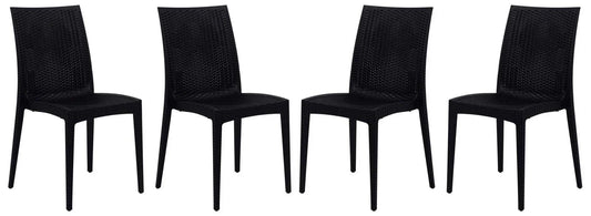 Mace Patio Outdoor Dining Chair with Weave Design in Polypropylene Set of 4 - Elax Furniture