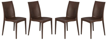 Mace Patio Outdoor Dining Chair with Weave Design in Polypropylene Set of 4 - Elax Furniture