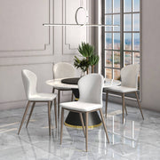Mosaic Modern Dining Chair Upholstered Fabric Accent Chair with Curved Back
