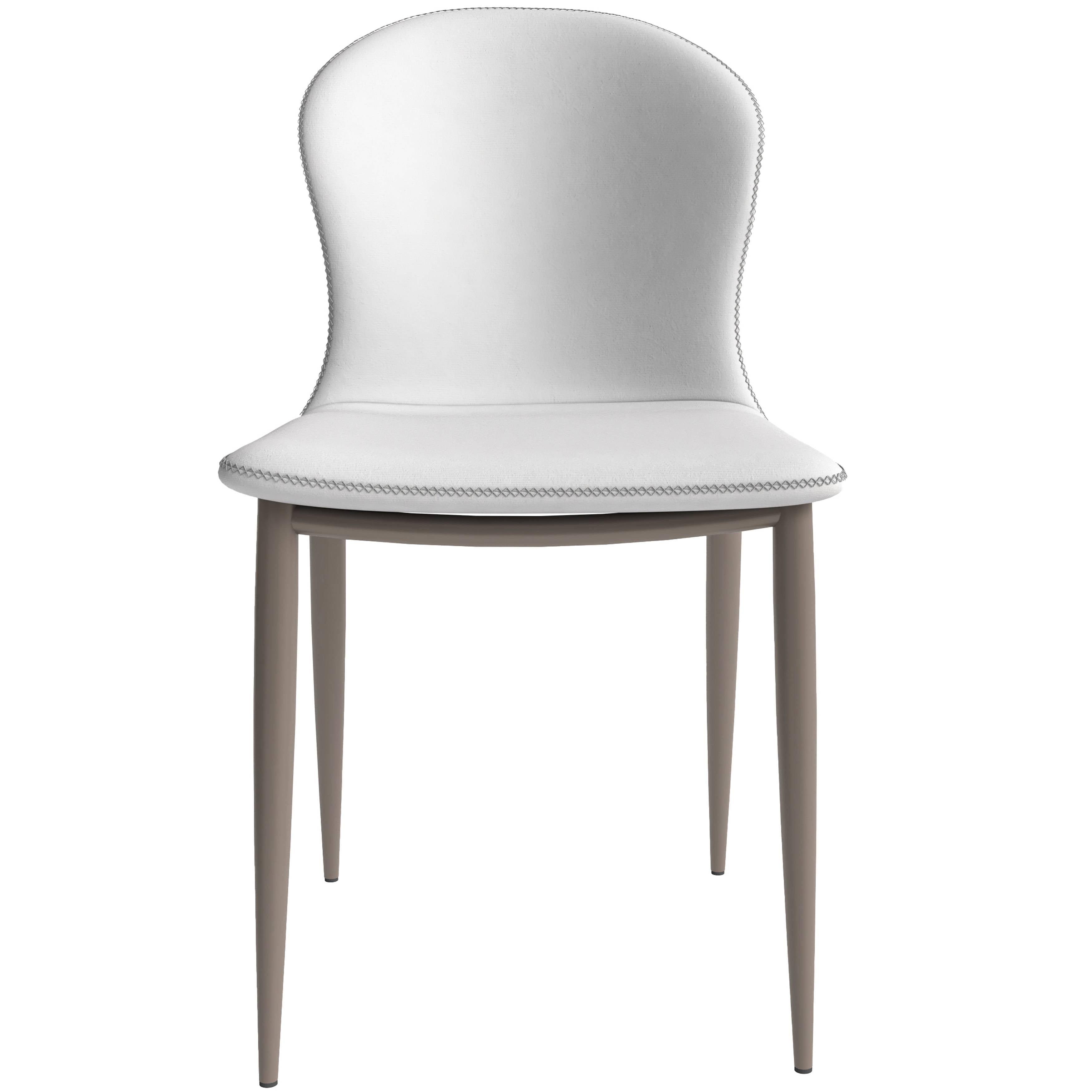 LeisureMod - Mosaic Modern Fabric Upholstered Side Dining Chair with Accent Diamond Stitched Backrest and Metal Legs - Thumbnail 5