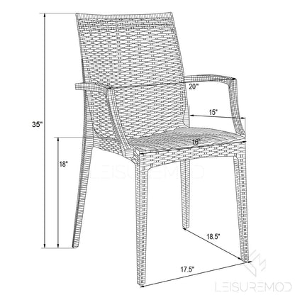 Weave Mace Indoor/Outdoor Chair (With Arms) - Elax Furniture
