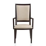 Madera Dining Chair with Leather Seat and Aluminum Legs in Walnut Finish