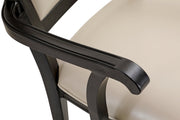 Madera Dining Chair with Leather Seat and Aluminum Crown Design Legs in Walnut Finish