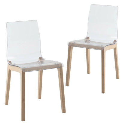 Marsden Modern Dining Side Chair with Beech Wood Legs, Set of 2 - Elax Furniture