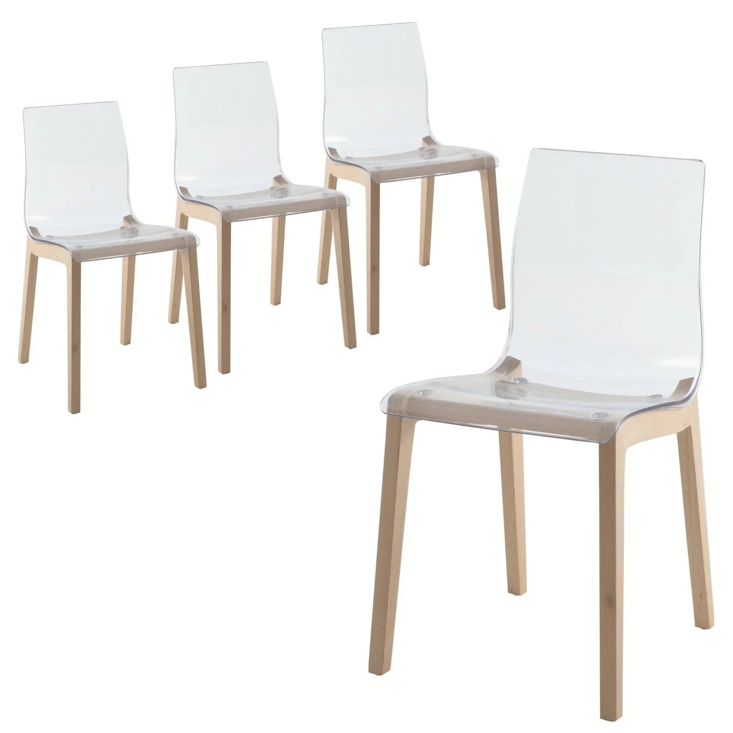 Marsden Modern Dining Side Chair with Beech Wood Legs, Set of 4 - Elax Furniture