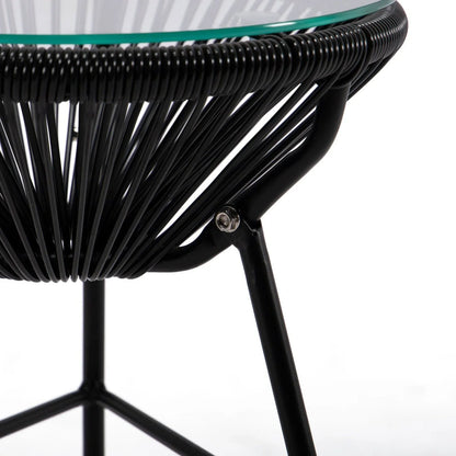 Montara 3 Piece Outdoor Lounge Patio Chairs With Glass Top Table - Elax Furniture