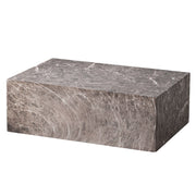 Maya Collection Fiberstone Outdoor/Indoor Rectangular Coffee Table in Travertine