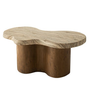 Monaco Coffee Table in Fiberstone With Pedestal Base for Indoor and Outdoor