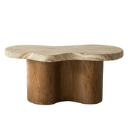 Monaco Coffee Table in Fiberstone With Pedestal Base for Indoor and Outdoor