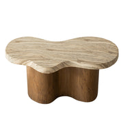 Monaco Coffee Table in Fiberstone With Pedestal Base for Indoor and Outdoor
