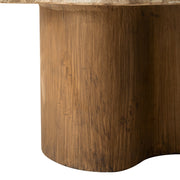Monaco Coffee Table in Fiberstone With Pedestal Base for Indoor and Outdoor