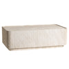 Malta Coffee Table in Fiberstone Fluted Pedestal Design for Indoor and Outdoor