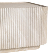 Malta Coffee Table in Fiberstone Fluted Pedestal Design for Indoor and Outdoor