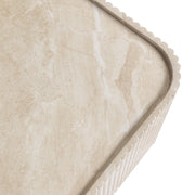 Malta Coffee Table in Fiberstone Fluted Pedestal Design for Indoor and Outdoor