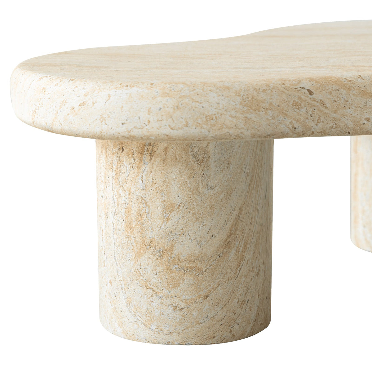 Maria Fiberstone Coffee Table Organic Shape Design Tabletop for Indoor and Outdoor