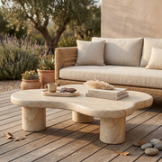 Maria Fiberstone Coffee Table Organic Shape Design Tabletop for Indoor and Outdoor