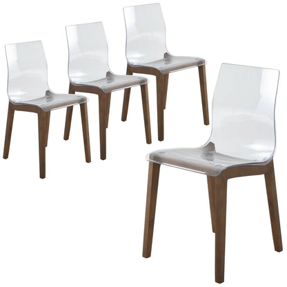 Marsden Modern Dining Side Chair with Beech Wood Legs, Set of 4 - Elax Furniture