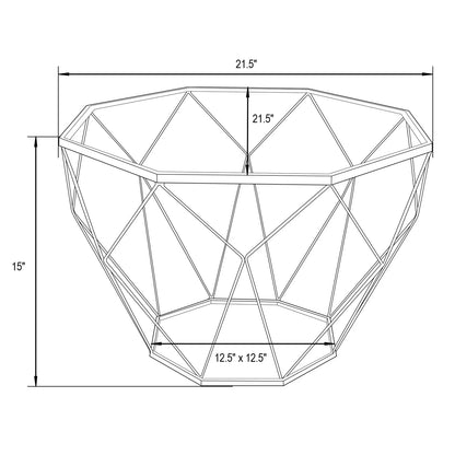 Malibu Octagon Glass Tabletop Coffee Table / End Table With Gold Metal Base - Elax Furniture