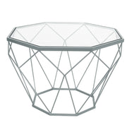 Malibu Octagon Glass Tabletop Coffee Table / End Table With Gold Metal Base - Elax Furniture
