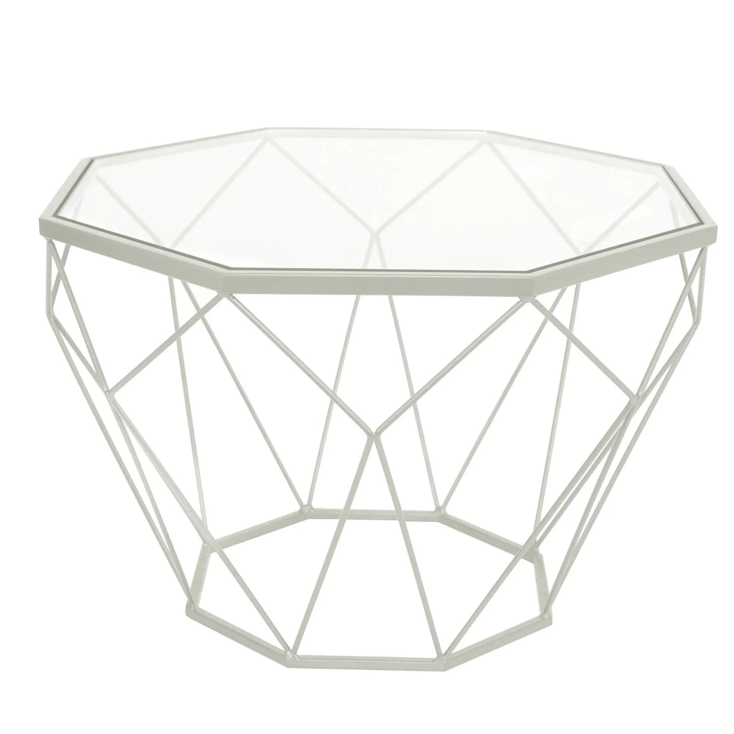 Malibu Octagon Glass Tabletop Coffee Table / End Table With Gold Metal Base - Elax Furniture