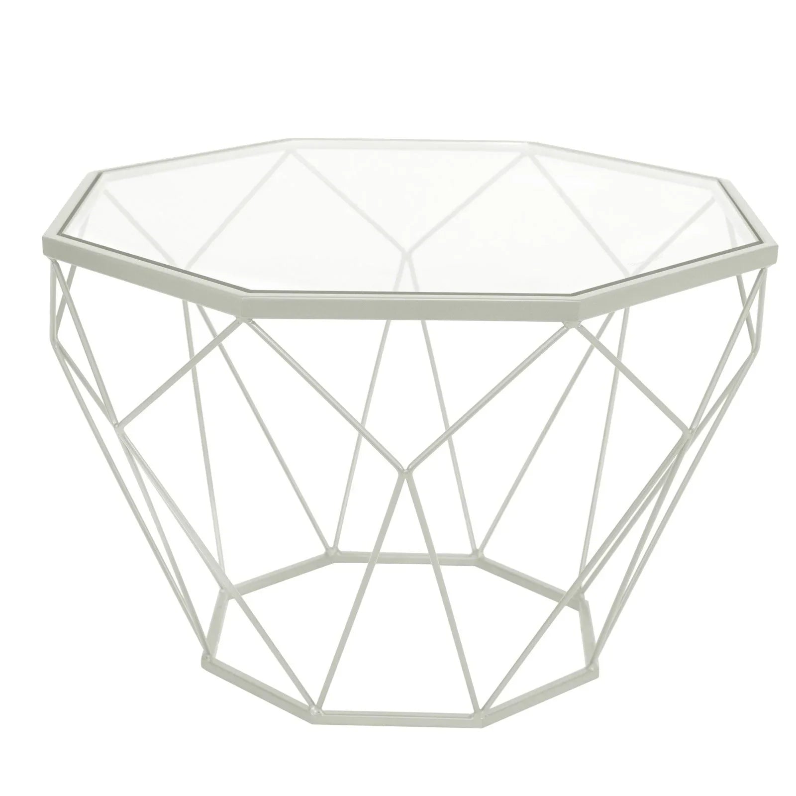 Malibu Octagon Glass Tabletop Coffee Table / End Table With Gold Metal Base - Elax Furniture