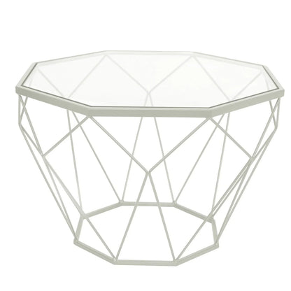 Malibu Octagon Glass Tabletop Coffee Table / End Table With Gold Metal Base - Elax Furniture