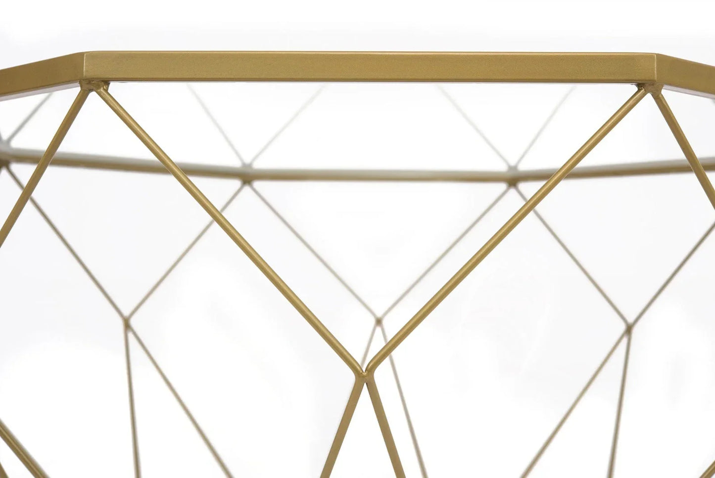 Malibu Modern Octagon Glass Top Coffee Table With Gold Metal Base - Elax Furniture