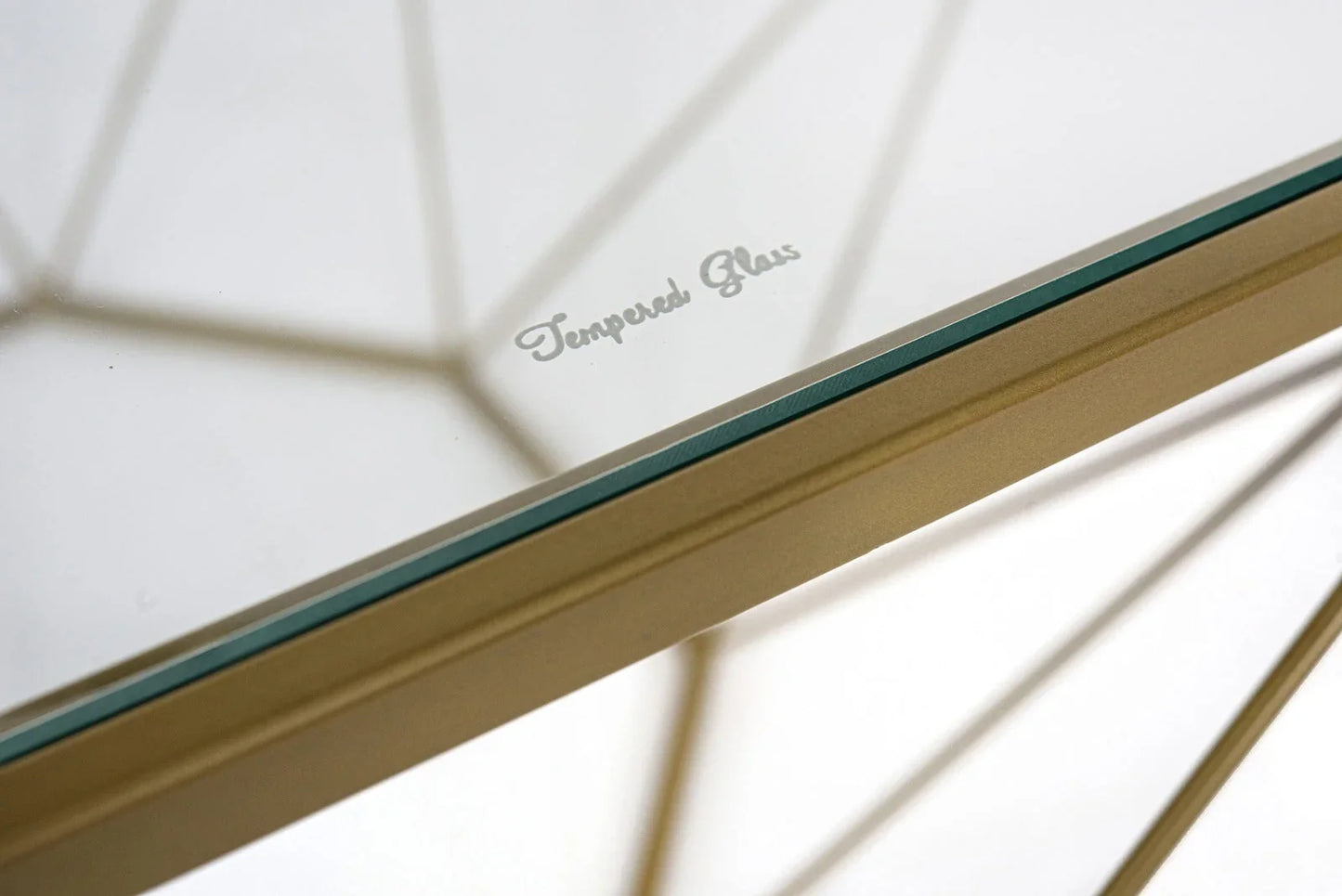 Malibu Modern Octagon Glass Top Coffee Table With Gold Metal Base - Elax Furniture