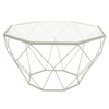 Malibu Modern Octagon Glass Top Coffee Table With Gold Metal Base
