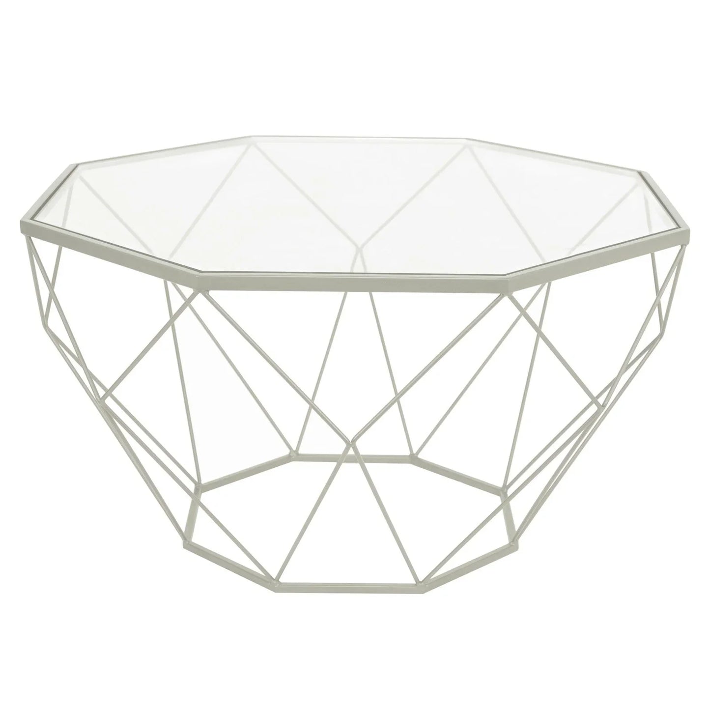 Malibu Modern Octagon Glass Top Coffee Table With Gold Metal Base - Elax Furniture