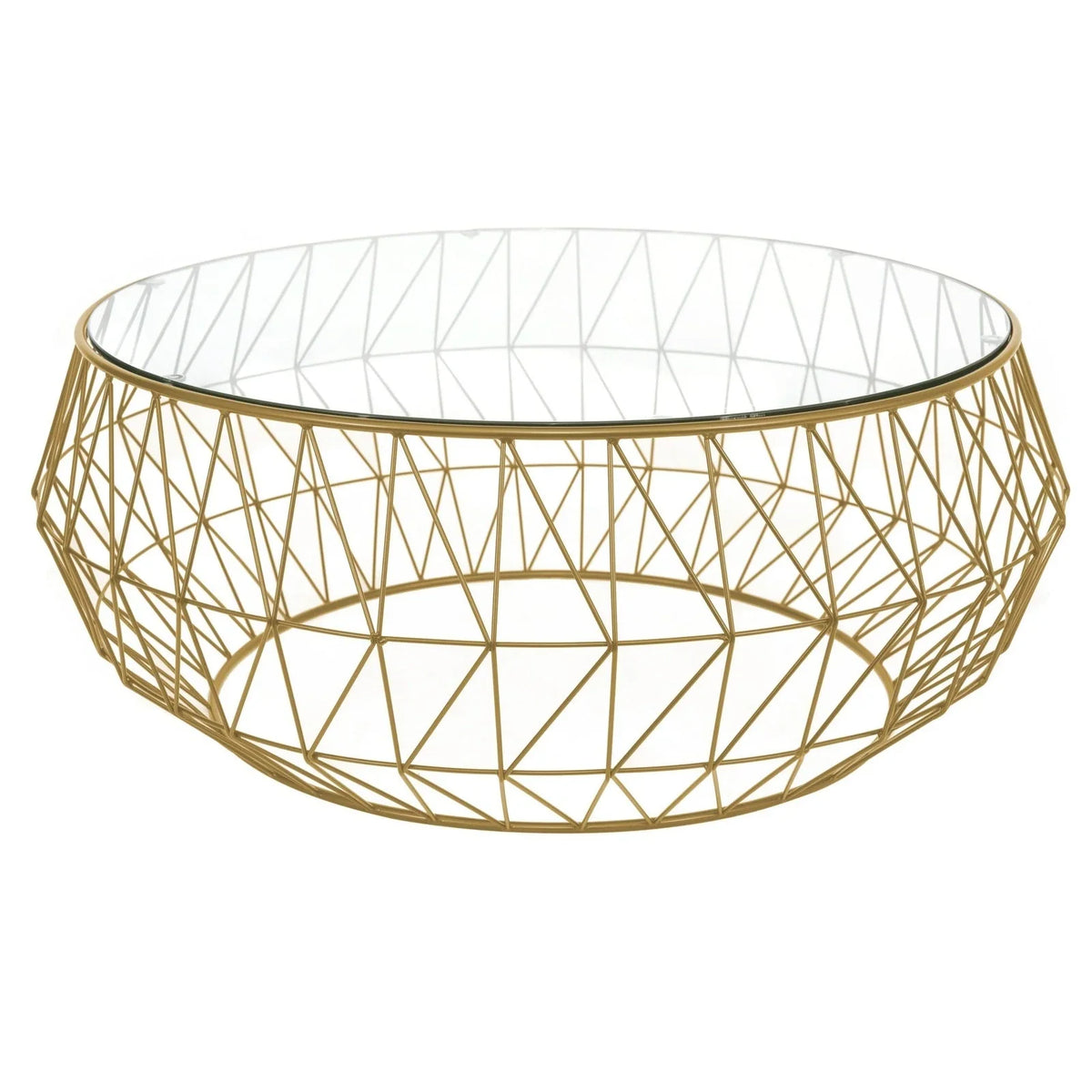 Malibu Modern Round Glass Top Coffee Table With Chrome Base - Elax Furniture
