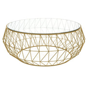 Malibu Modern Round Glass Top Coffee Table With Chrome Base - Elax Furniture