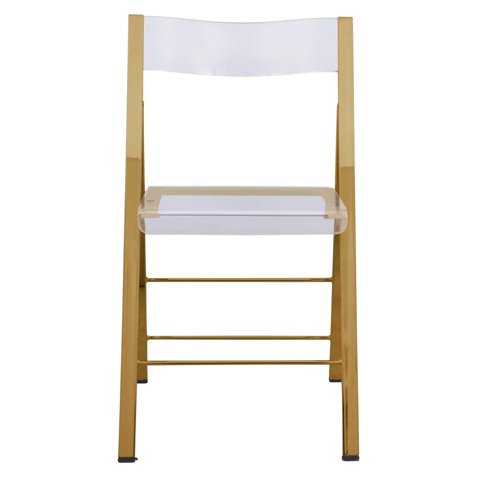 Menno Modern Acrylic Gold Base Folding Chair - Elax Furniture