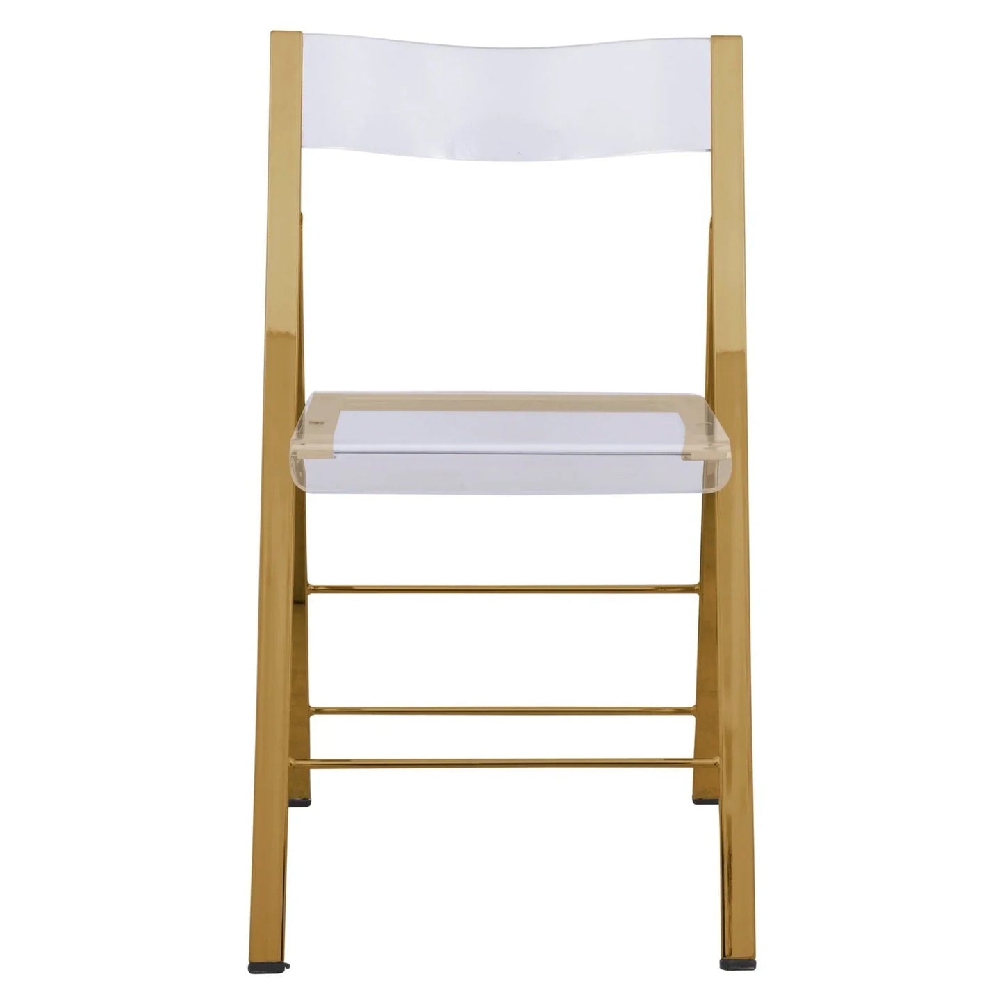 Menno Modern Acrylic Gold Base Folding Chair, Set of 4 - Elax Furniture